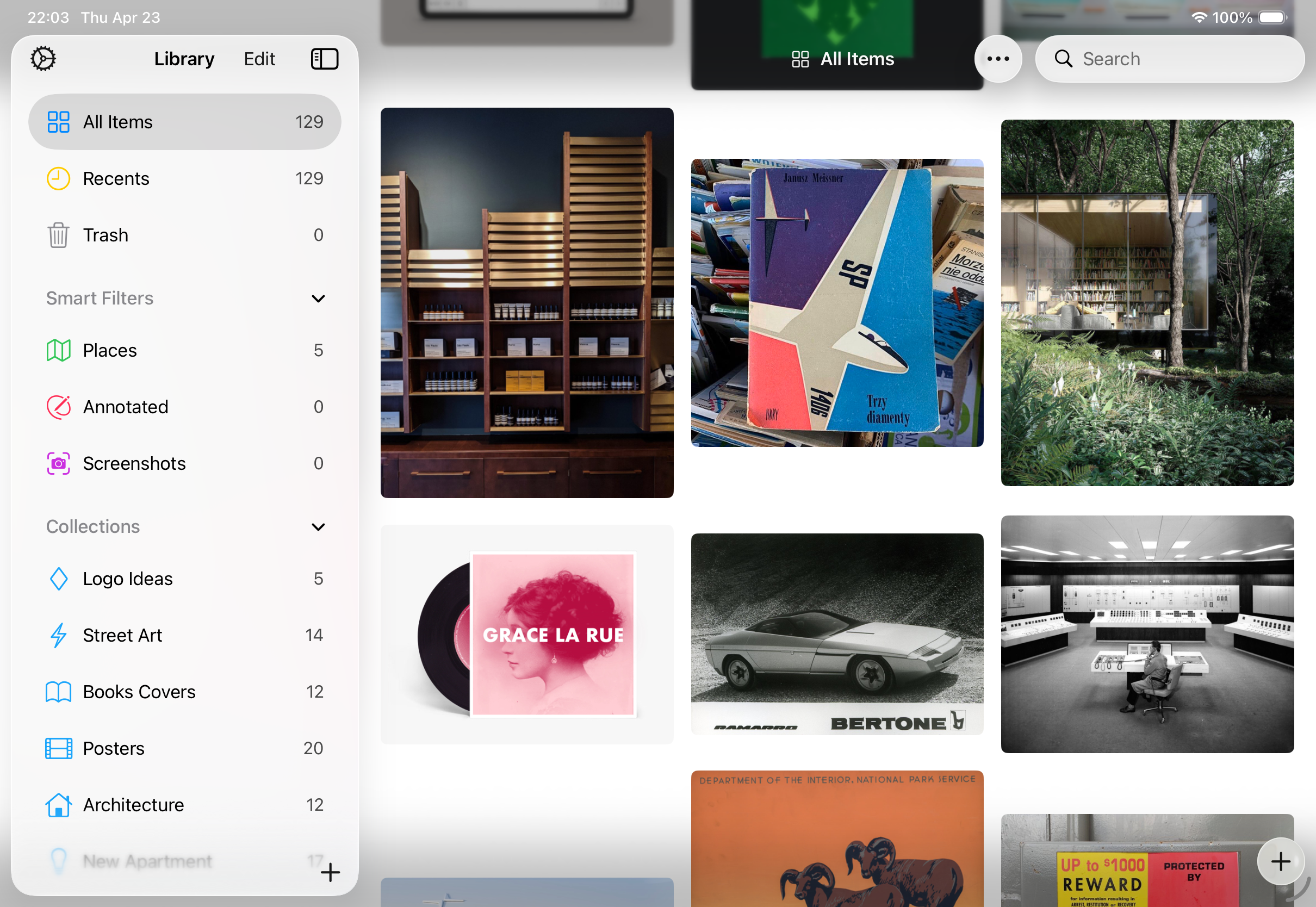 Gathered app running on iPad