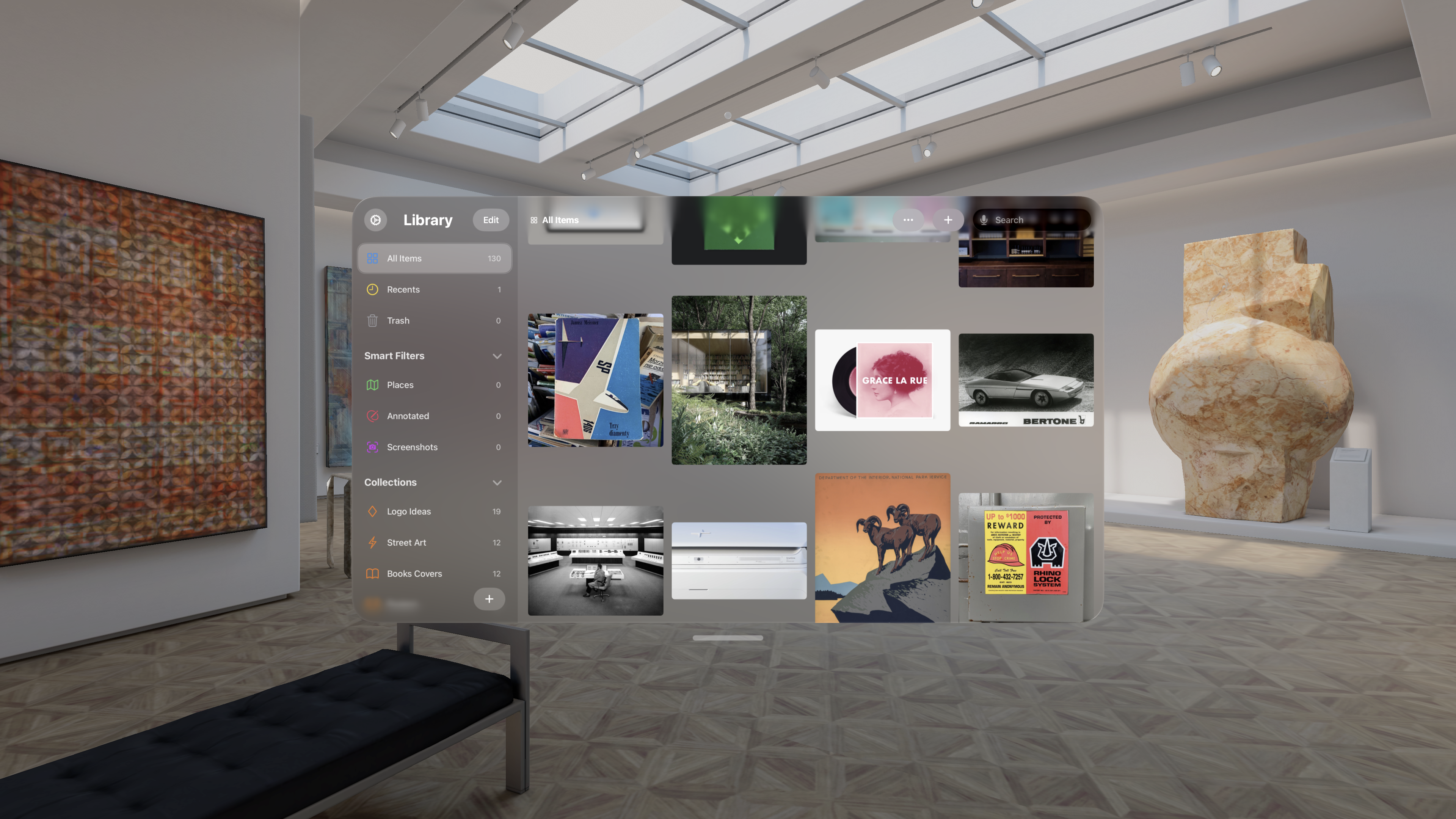 Gathered app running on Apple Vision Pro
